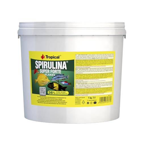 Tropical Super Spirulina Forte Flockenfutter mit 36% Spirulina Platensis Anteil 1er Pack 1 x 5 l