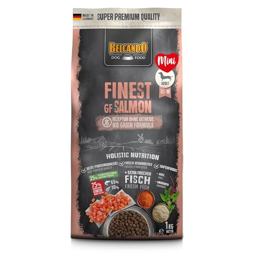 Belcando Finest GF Salmon 1 kg getreidefreies Hundefutter Trockenfutter für kleine mittlere Hunde Alleinfuttermittel für Hunde ab 1 Jahr