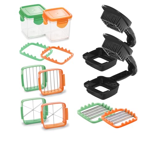 Genius Nicer Dicer Quick Gemüseschneider Gemüsehobel 14tlg. Multizerkleiner für Tomaten Zwiebel Würfelschneider Küchehobel Küche Zubehör must have