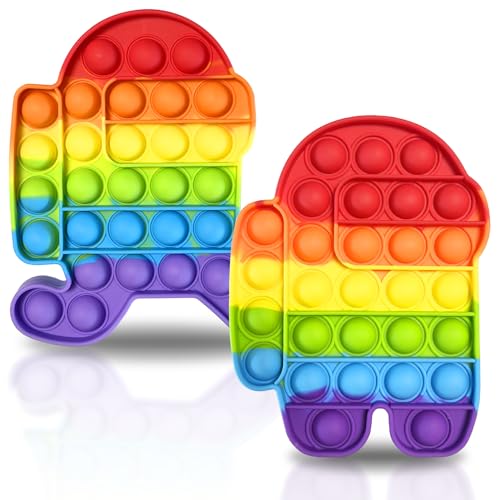 Yeefunjoy Push IT and POP Bubble 2PCS Pop It Fidget Toy für Kinder Sensorisches Fidget Spielzeug Stressabbau Spielzeug Gastgeschenke für Erwachsene und Kinder zu entlasten Angst und Autismus