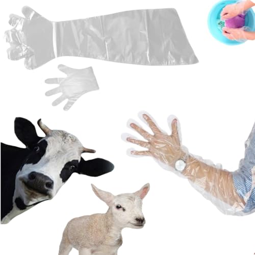 Veterinär Handschuh Handschuhe Lang 10PCS Veterinärhandschuhe Extra Lange Handschuhe Einweg Einmalhandschuhe Lange Handschuhe Einweg Handschuhe zur Viehbesamung Transparent Haushaltsreinigung