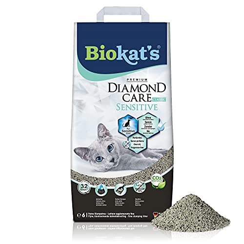  s Diamond Care Sensitive   Feine Katzenstreu ohne chemische ZusÃ¤tze speziell fÃ¼r empfindliche Katzen   1 Sack 1x 6 L