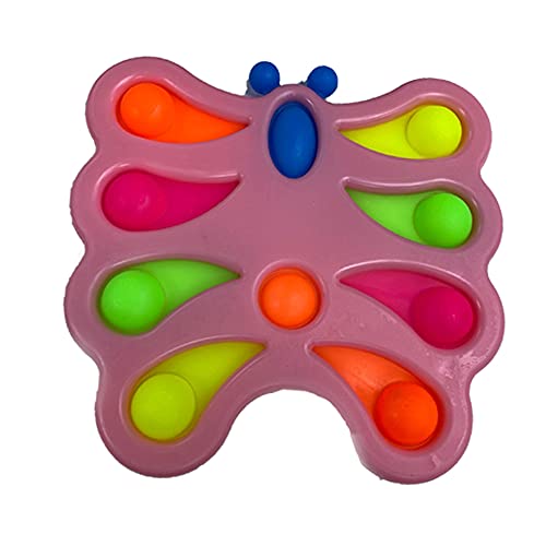 KAV Simple Dimple Butterfly 10 Pop Bubble Popper Push Pop Pop Pop Fidget Spielzeug für Kinder und Erwachsene Autismus spezielle Bedürfnisse Stress und Angstlinderung Schmetterling Pink