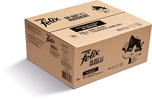 FELIX So gut wie es aussieht Katzenfutter nass in Gelee Sorten-Mix 120er Pack 120 x 85g