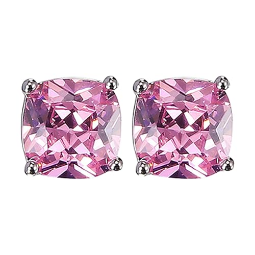 Ohrringe Quaste Zircon Women s Earrings The Earrings Feature Classic Square Zircon Design Simple Yet Elegant Suitable For Wearing In Various Occasions. Männliche Ohrringe Creolen Pink One Size