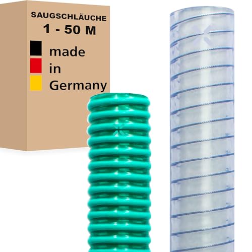 Saugschlauch Spiralschlauch Pumpenschlauch Förderschlauch Wasserschlauch Druckschlauch - Made in Germany 50 mm 2 - Meterware Saugschlauch - Grün