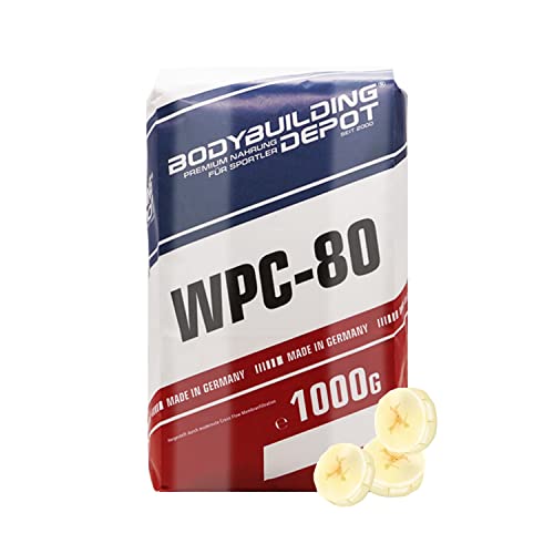 Bodybuilding Depot Whey Protein Pulver 1kg - Banane umweltfreundlich in Papier verpackt