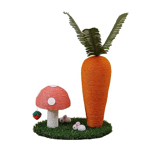 Folpus Katzenkratzbaum in Karottenform interaktives Haustierspielzeug lustiger Kratzbaum in Karottenform Katzenbaum Karotten-Sisal-Katzenkratzer für Pilz 40x30x40cm