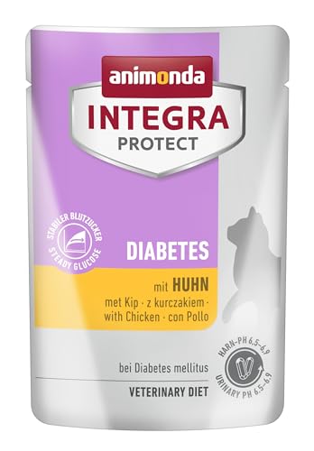 INTEGRA PROTECT Katzenfutter nass Diabetes mit Huhn 24 x 85g vom Tierarzt empfohlen bei Harnsteinen mit Veterinären entwickeltes Ergänzungsfutter für erwachsene Katzen von animonda