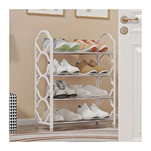 BELELUCKY Schuhregal 2 stücke Schuh Rack Haushalt Große Kapazität Sparen Platz Kunststoff Regal Multi Schicht SimpleShoe Organisatoren Tür Lagerung Rack FüR Schlafzimmer White