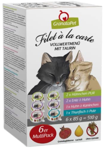  Cat   Filet la Carte Probierpaket 24x 85g   saftiges Menü   4 Verschiedene Sorten nass   Filet