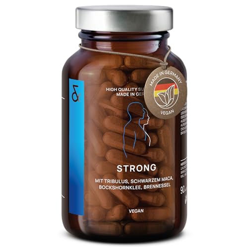 N 32 Strong - Black Maca Kapseln hochdosiert mit Tribulus terrestris Cordyceps sinensis schwarzer Knoblauch Ginseng Zink Selen - 90 Kapseln