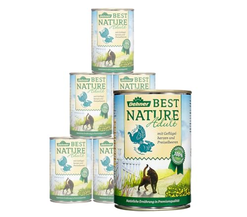 Dehner Best Nature für ausgewachsene Geflügelherzen Kaninchen 6x 400g Dose 2.4 kg