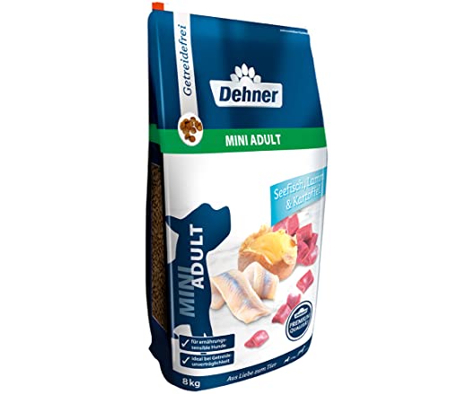 Dehner Premium Hundefutter Trockenfutter getreidefrei für ausgewachsene Hunde kleiner Rassen Fisch Lamm Kartoffel 8 kg