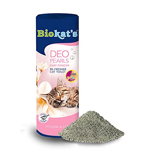 Biokat s Deo Pearls Baby Powder - Streuzusatz mit Duft für Frische und feste Klumpen in der Katzentoilette - 6 Dosen 6 x 700 g