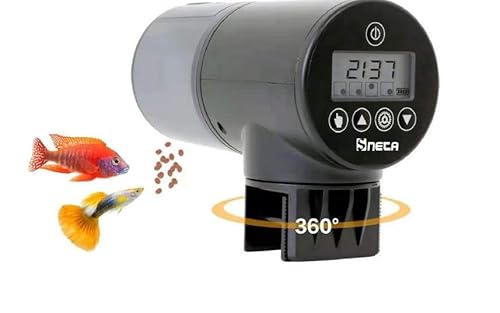 Sneta Futterautomat Aquarium Fischfutterautomat Automatischer 200ml Große Kapazität Mit USB-Ladekabel Und LCD Display Geeignet Für Aquarium Fischtank Und Schildkrötentank