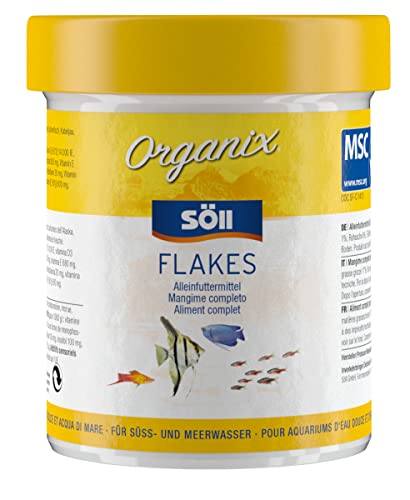 Söll 16133 Organix Flakes - Hauptfutter für Zierfische - Aquariumfutter - Zierfischfutter - Flockenfutter - 130 ml