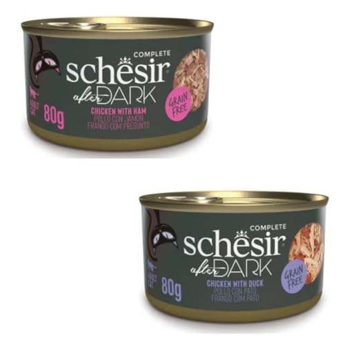  After Dark Nassfutter für Filets Brühe und Pastete 2er Pack 24x 80g 24x 80 cm Hühnchen Schinken Brühe Huhn Ente Brühe