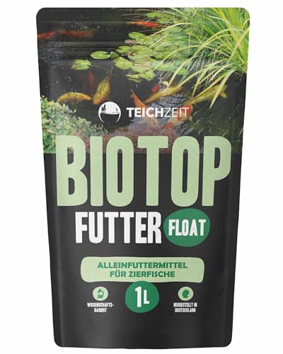 Teichzeit Biotop Futter Float Fischfutter für Teichfische Schwimmendes Teichfutter Futter für Gartenteich Fische 1 Liter