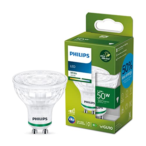 Philips Classic ultraeffiziente GU10 Lampe B Label 50W klar neutralweiß