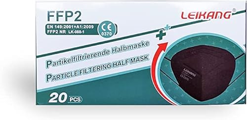 LEIKANG FFP2 schwarz Masken LK-088-1 mit CE 0370 Weißen Box