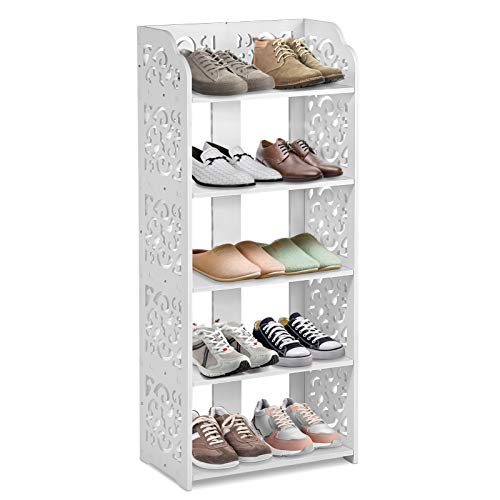 Schuhregal Stapelbar Stabil Regal Organizer Aufbewahrung Schuhschrank Schrank Schuhregal aus Holz für Schlafzimmer Flur Bad Wohnzimmer Diele