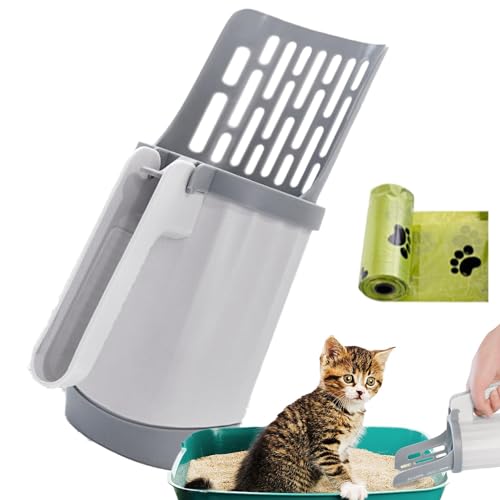 Fukamou Halter Tasche Tragbarer Katzentoilettensieb und    2 in 1 schnellem Sieb und Abfallbehälter leicht zu reinigender