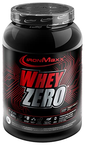 IronMaxx Whey Zero Molke Protein Isolat Shake Pulver zuckerfrei Geschmack Vanille 900 g Dose 1er Pack