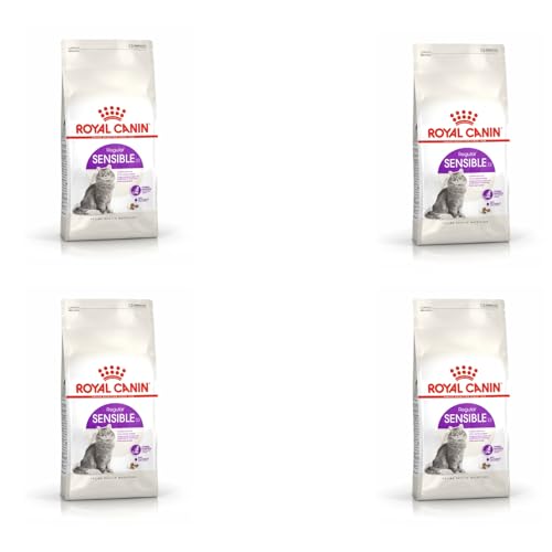 ROYAL CANIN Regular Sensible 33 4er Pack 4 x 400 g Trockenfutter für ausgewachsene Katzen Zur Unterstützung der Verdauung Geeignet für Katzen mit hohem Energiebedarf