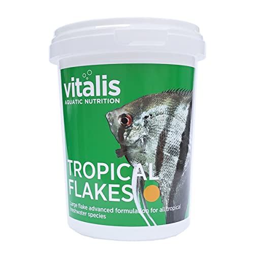 Vitalis Tropical Flakes Fischfutter Flockenfutter für Süßwasser-Fische - Hauptfutter Flocken Futter - Alleinfuttermittel für tropischen Süßwasserfische - mit Vitaminen und hochwertigen Nährstoffen