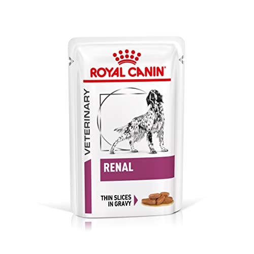 Royal Canin Veterinary Renal 12 x 100 g Diät-Alleinfuttermittel für ausgewachsene Hunde Zur Unterstützung der Nierenfunktion Mit schmackhaften Stückchen in Soße