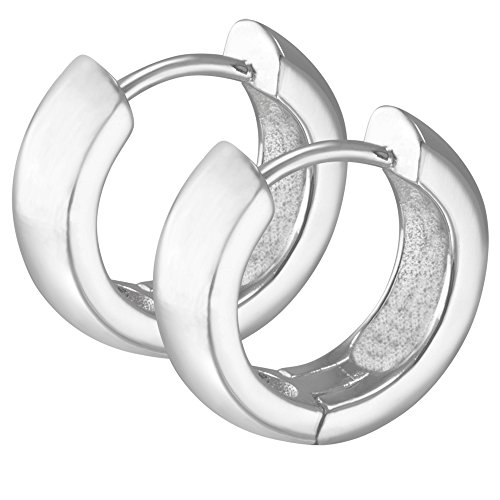 Vinani Klapp-Creolen rund glänzend Sterling Silber 925 Ohrringe CYS
