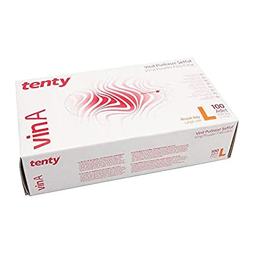 Tenty Vina Vinyl Einweghandschuhe - puderfreie Vinyl Einmalhandschuhe L