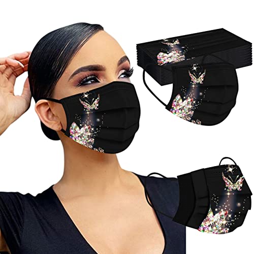 TT  PCS Herren Damen 3D Druck 3Ply Atmungsaktiv Disposable Gesichtsmaske Schutzmaske Einwegmasken Mouth Bandanas Schals 50PCS