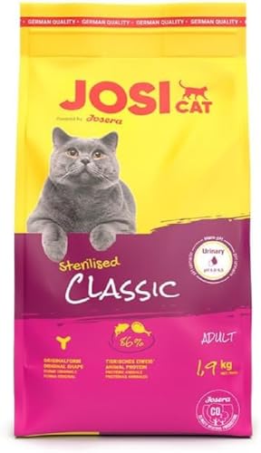 JosiCat Sterilised Classic 3 x 1 9 kg Premium Trockenfutter für ausgewachsene Katzen Katzenfutter Powered by JOSERA