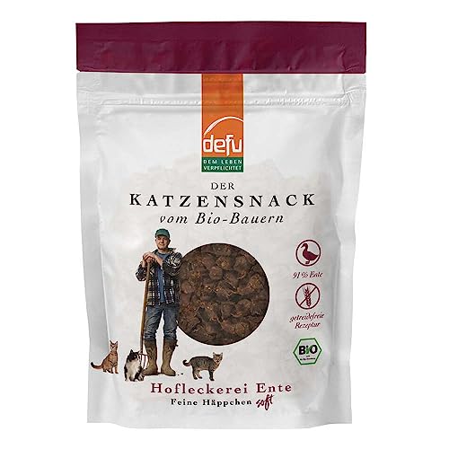 defu Katzensnack 1 x 80 g Hofleckerei Feine Häppchen Soft Bio Ente Premium getreidefrei Bio Snack für Katzen