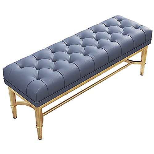 WHOJA Haushaltsschuhwechselhocker Metallregal PU Kissen Schlafzimmer Bett Hocker mehrfache Verwendung 70 90 120cm Schuhaufbewahrung Size 120cm 47in Color Blau