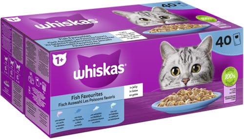 Whiskas Multipack Beutel ausgewachsener Fischauswahl in Gelee