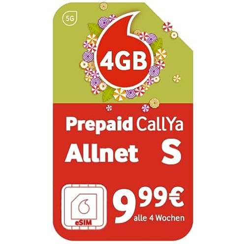 Vodafone CallYa Allnet S eSIM Jetzt noch mehr   4 statt 3 Datenvolumen Netz Vertrag 10 Euro Startguthaben Telefon  Flat