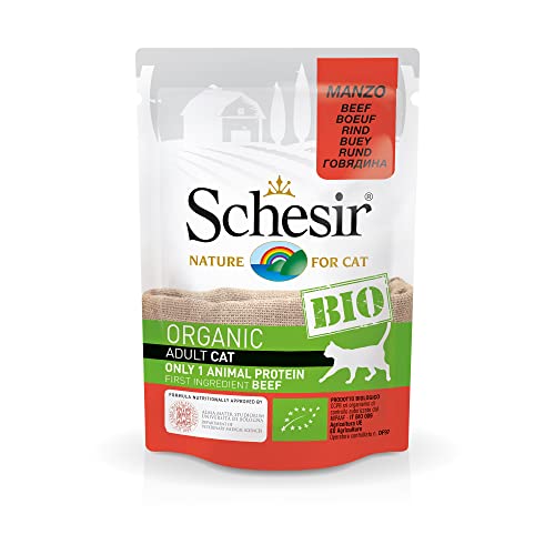 Schesir Cat Bio Monoprotein Rind Katzenfutter nass 16 Beutel x 85 g