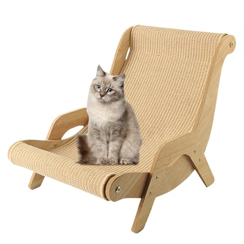 Katzen Sisal Stuhl Katzenkratzlounge Katzenbett Hammock Erhöhtes Katzenbett Sofa Katzen-Hochbett Erhöhtes Katzenstuhl Loungesessel Aus Holz Für Hunde Katzen Strand Pool Zuhause 33.8x37x50.9 CM