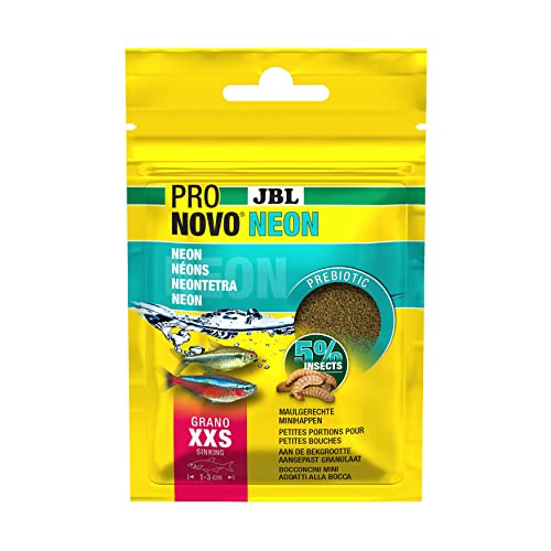 JBL PRONOVO NEON GRANO Hauptfutter für Neon und kleine Salmler von 1-3 cm Fischfutter-Granulat Größe XXS 20 ml
