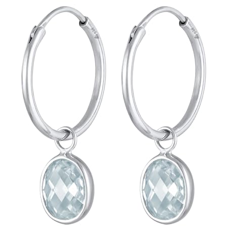 Damen Creolen Ohrringe aus 925 Sterling Silber mit Zirkonia AnhÃ¤nger OhrhÃ¤nger 20 mm mit abnehmbaren EinhÃ¤nger 10 mm fÃ¼r Frauen Schmuck Geschenk