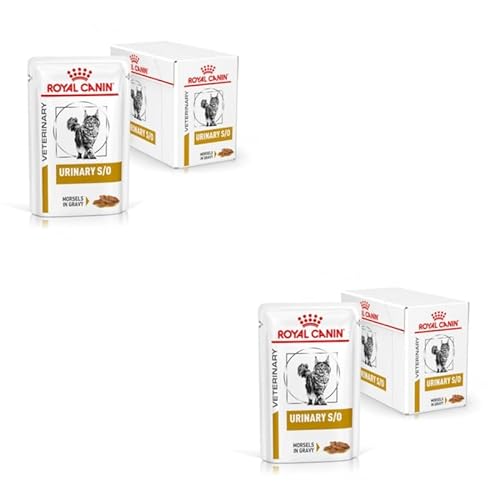 Royal Canin Veterinary Urinary S O Häppchen in Soße Doppelpack 2 x 12 x 85 g Diät-Alleinfuttermittel für Katzen Zur Auflösung von Struvitsteinen Niedriger RSS-Wert