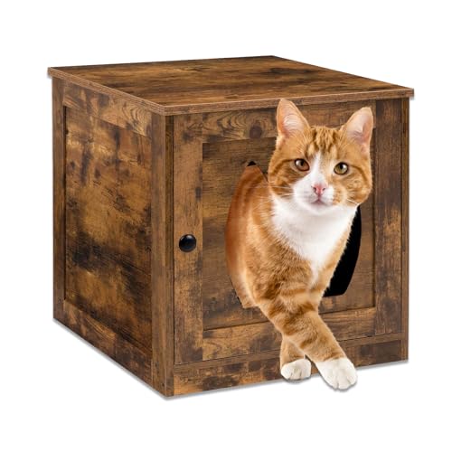 Katzentoilette verstecktes Katzentoilette Möbel geschlossenes Katzenhaus Beistelltisch Katzen-Waschraum mit Tür 48 3 x 50 8 x 50 8 cm vergrößertes Katzenklo Schrank Nachttisch für Haustiere