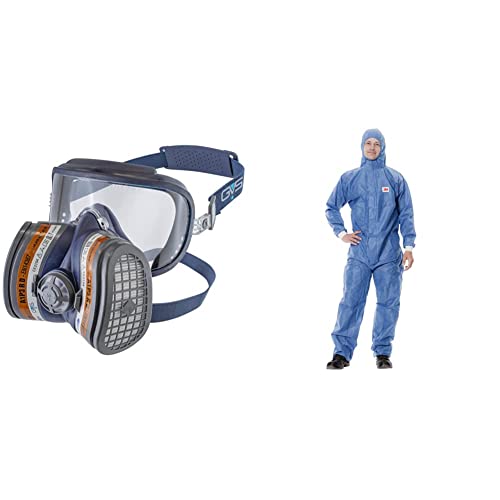 GVS SPR401 Elipse Integra Maske mit A1P3 Filter gegen organische Gase und Stäube M L 3M Schutzanzug 4530L blau weiss Typ 5 6 Gr. L