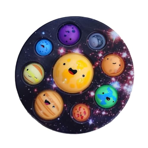 8 Planeten Bubble Sensory Fidget Toy Zappeln Spielzeug Angst Relief Finger Toys Autismus for ADHS Squeeze Toys. Weltraum-Thema Bunte Modelle