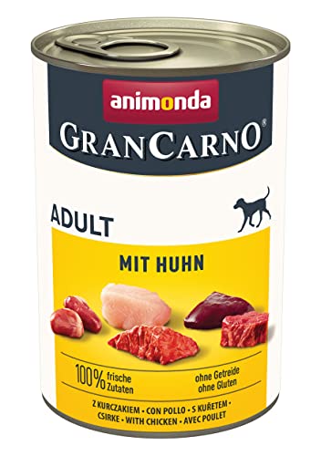  GranCarno Adult Huhn 12x 400g Hunde für erwachsene Hunde für Hunde % frischen fleischlichen Zutaten Hundefutter