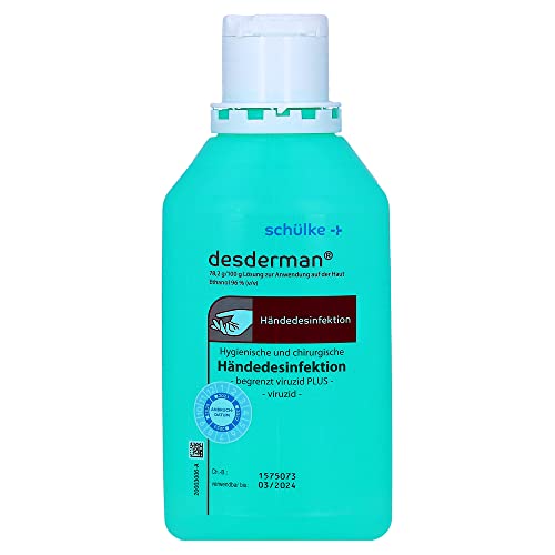 Schülke Desderman 500ml Händedesinfektionsmittel Desinfektionsmittel zur Anwendung auf der Haut optimale Hautverträglichkeit rückfettend