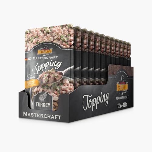 BELCANDO Mastercraft Topping Truthahn 12x 100g Beutel Nassfutter für Hunde getreidefrei sortenfrei Ergänzungsfutter Made in Germany